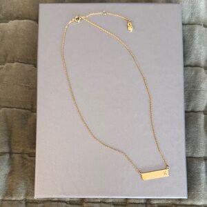 BaubleBar Gold Bar Necklace with Initial K